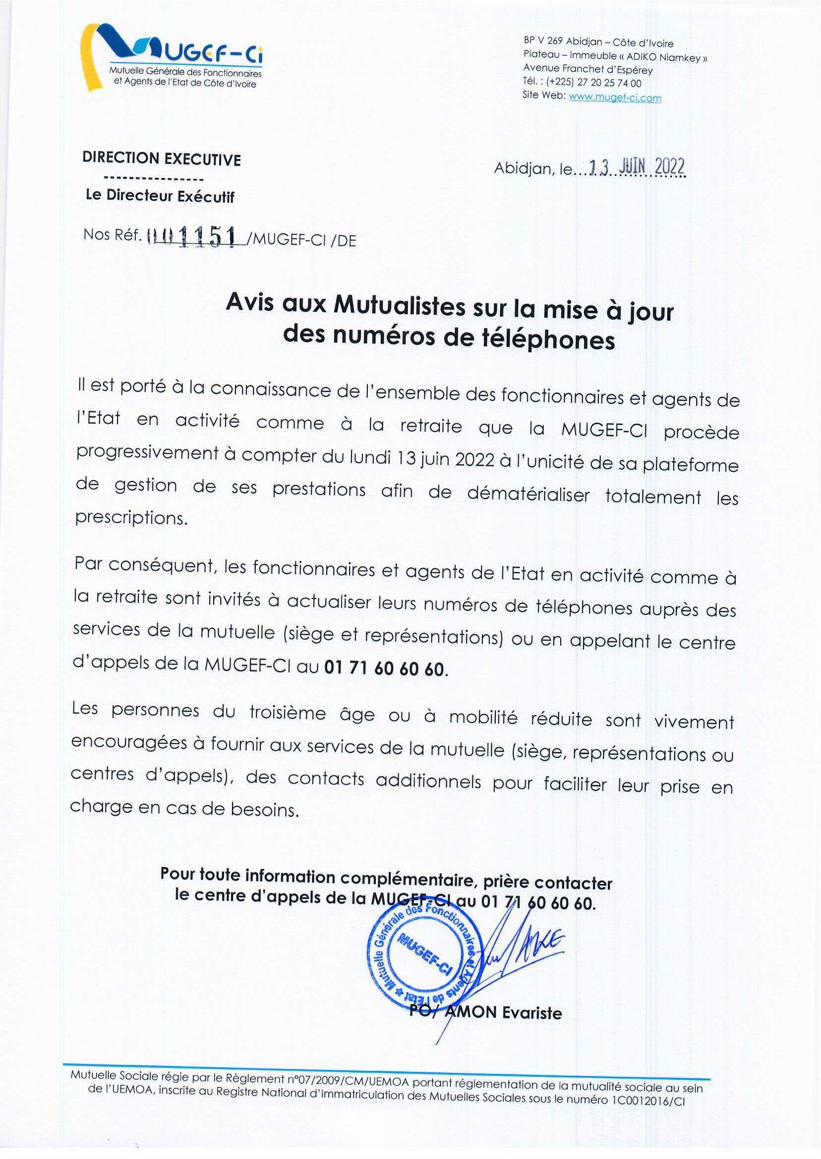 Avis aux mutualistes sur la mise à jour des numéros de téléphones mobiles